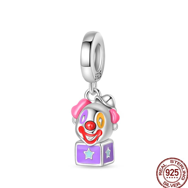 Copper Magician Circus Playing Cards Teddy Bear Charm Beads Suitable Fit Pan Original Bracelet Diy Jewelry