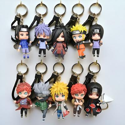 Portachiavi Modello Anime Naruto Haruno Sakura Hatake Kakashi Gaara Uzumaki Naruto Ciondolo in PVC Portachiavi Giocattolo Regalo di Compleanno per Bambini