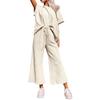 Ladies Casual Fashion Sexy New Solid Color Textured Drawstring Sports Two-piece Suit