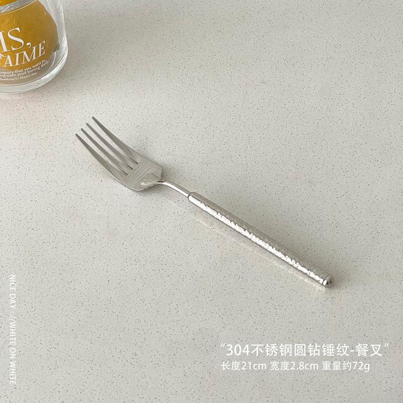 Cake Knife and Fork Set, High-end Light Luxury French 304 Stainless Steel Knife, Fork and Spoon Three-piece Set, Children's Dessert Spoon and Fork