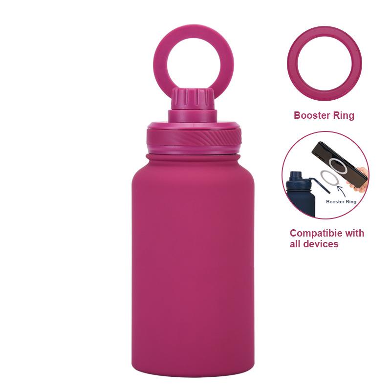 Magnetischer Halter Wasserflasche: 650ML Isolierte Edelstahl-Sportflasche mit weiter Öffnung für den Außenbereich