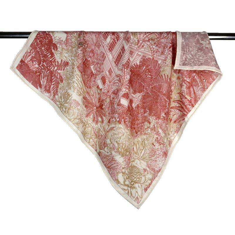 Deštný prales Fubao Oboustranný šátek z morušového hedvábí a vlny - Čtvercový šál Podzim/Zima