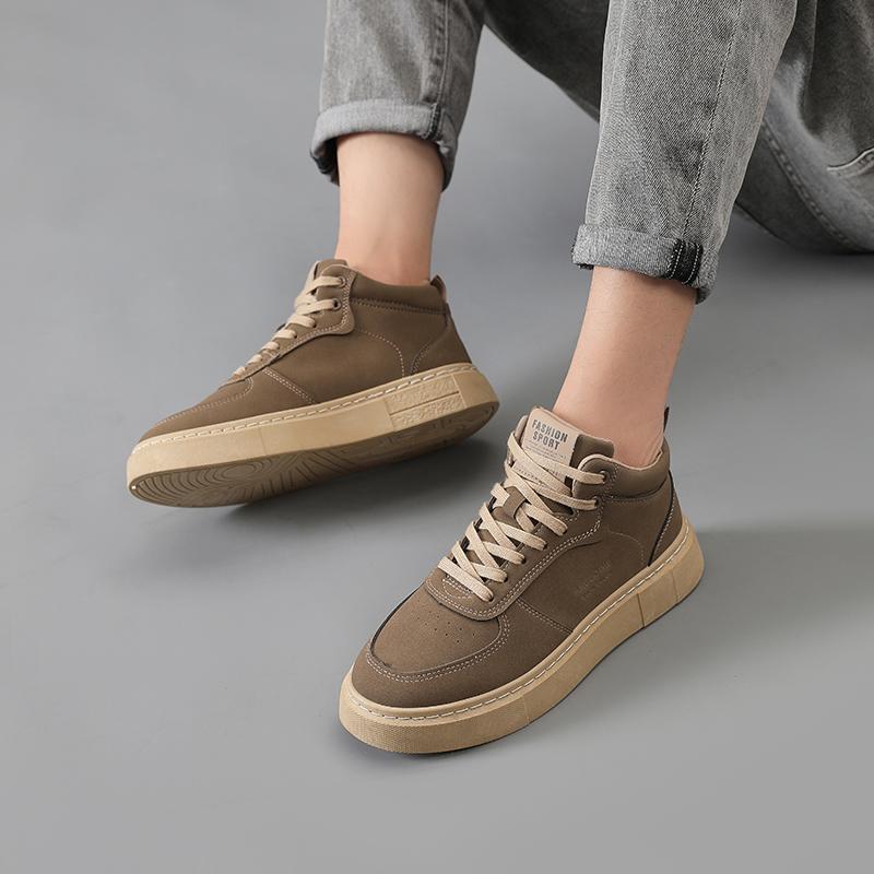 

Мужская спортивная обувь, повседневные дышащие ботинки из искусственной кожи для ходьбы на плоской подошве, новинка 2024 года, мужские теннисные туфли, черные кружевные лоферы, кожаные ботинки 39 хаки