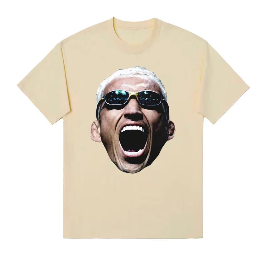 

Limited Edition Charles Oliveira Large Face Pattern Tshirt Men Harajuku 2026 Springsummer Cotton Printed Shortsleeved top 4XL