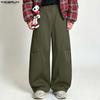 INCERUN Men's Elastic Waist Casual Loose Streetwear Trousers Hip Hop Wide Leg Pants