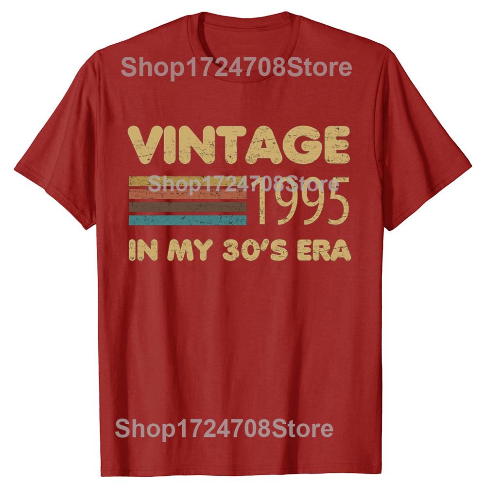 Funny Vintage 1995 30s Era Graphic T-shirts Men Women's Fashion Casual Tshirt 100% Cotton Loose Oversized T Shirt