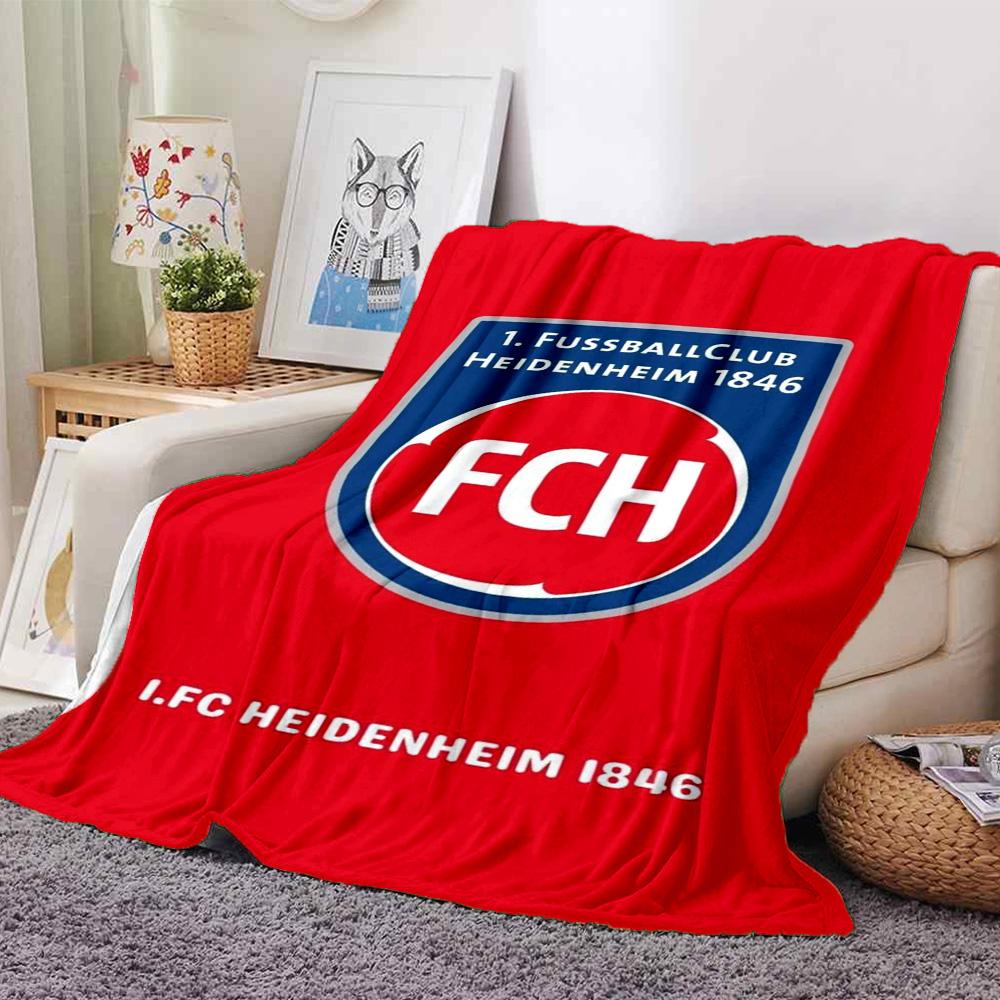 Heidenheim FC Print Flannel Blanket High Quality Warm Comfortable Cover for All Seasons Perfect for Gifts Home Decor
