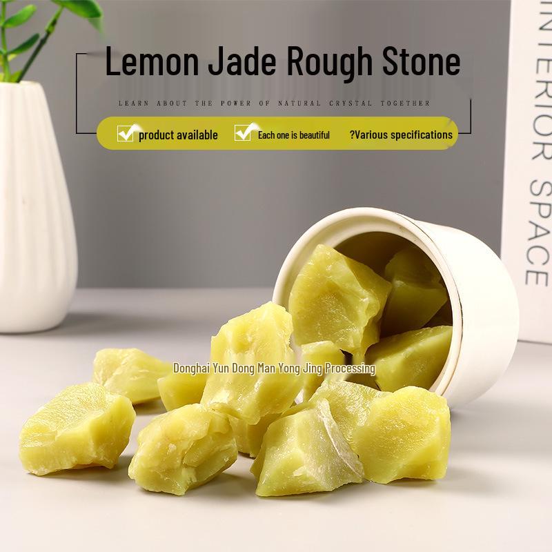 

Natural Lemon Jade Rough Stone Diffuser, Crystal Decorative Stone Large Particles, Raw Aroma Stone. 1-2 cm 100g естественный