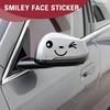 1 Pair Cute Smiling Face 3D Decal Stickers Car Side L+R, Rearview Mirror Stickers, Suitable for All Cars Black