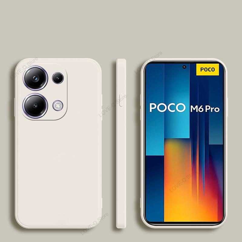 

Для Poco M6 M6Pro PocoM6 Pro Чехол Роскошный жидкий силиконовый чехол для Xiaomi Poco M6 M 6 M6Pro PocoM6 Pro 4G Мягкие чехлы для телефонов Poco M6 Pro 4G
