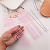 15 PCS Reusable Glass Straws, 8 Inch X 0.3" Thread Pattern Design Colored Drinking Straws, Include 12 Straight Straws, 2 Cleaning Brushes, 1 Bag