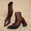 High Heels Stiefeletten Damen Stiefel Spitze Sexy Schuhe für Damen Neuer Seitenreißverschluss Klassische Tägliche Stiefel Damen Stiefel Botas
