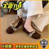Niche design retro flat-bottomed ballet dance shoes soft-soled flat-heeled shallow mouth word with slippers round head