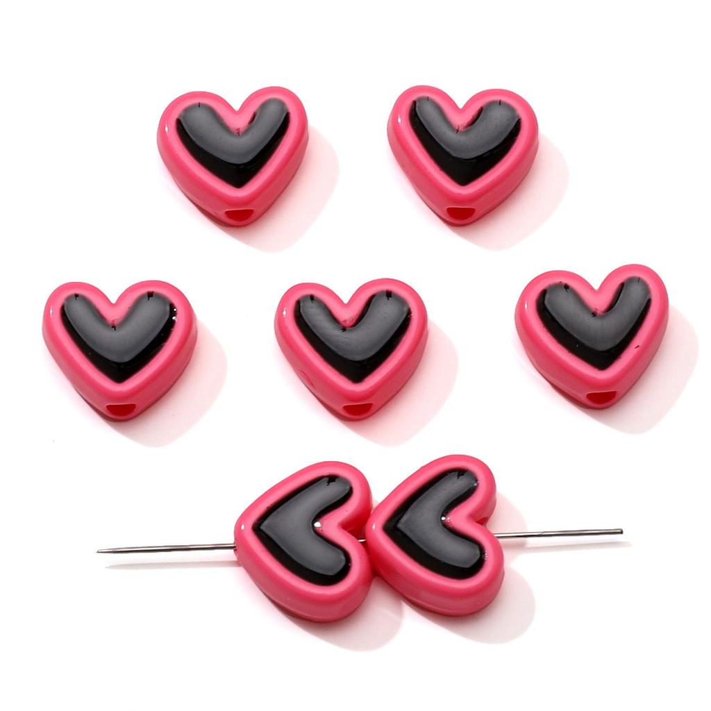 5/20Pcs Love Acrylic Beads Drip Oil Macron Series Beads For DIY Handmade Bracelets Necklaces Jewelry Making