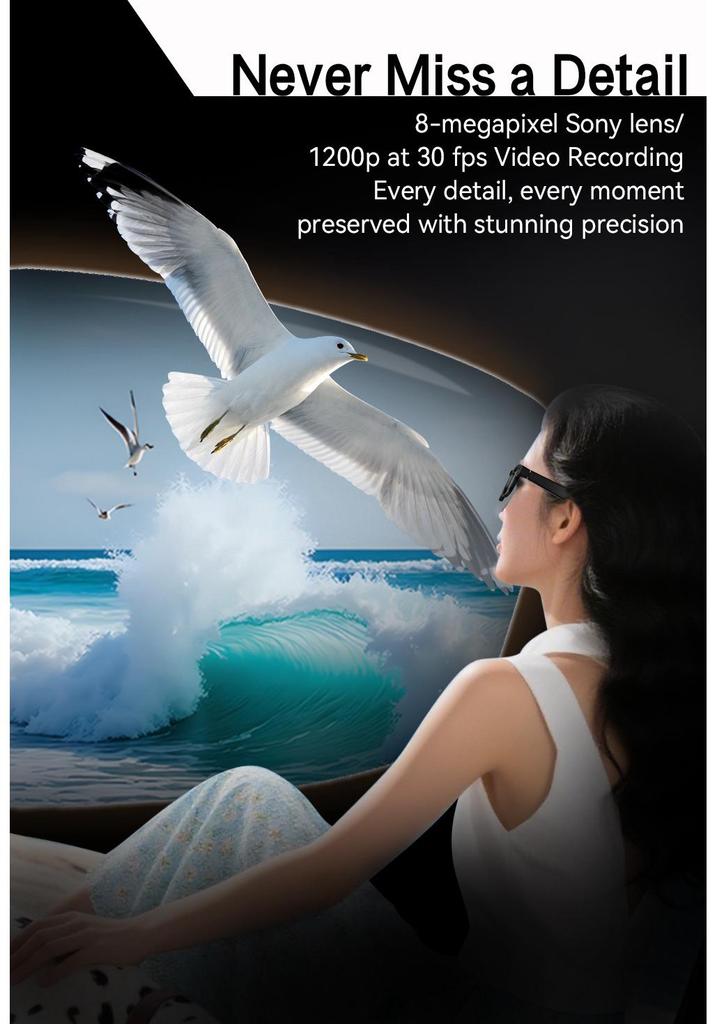 Smart AI Glasses: New Model with 8MP Camera, Anti-Shake Video, AI Translation, Music, Bluetooth