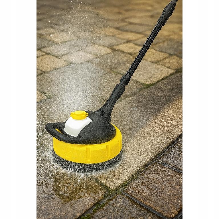 Rosfix HydroBrush T-Racer – Szczotka Obrotowa Z Dozownikiem | Zestaw Z Adapterem QC | Do Kostki, Tarasu, Elewacji | Kompatybilna Z Karcher K1–K7