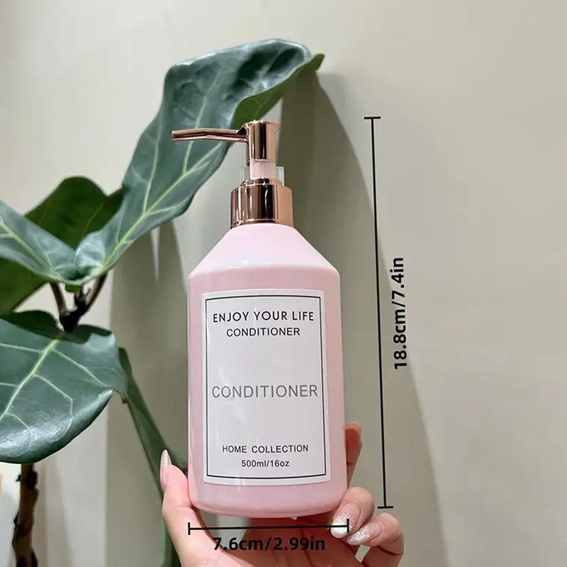 

500ml Bath Decor Soap Dispenser Refillable Shampoo Conditioner Body Wash Dispenser Bottle Bathroom Liquid Container