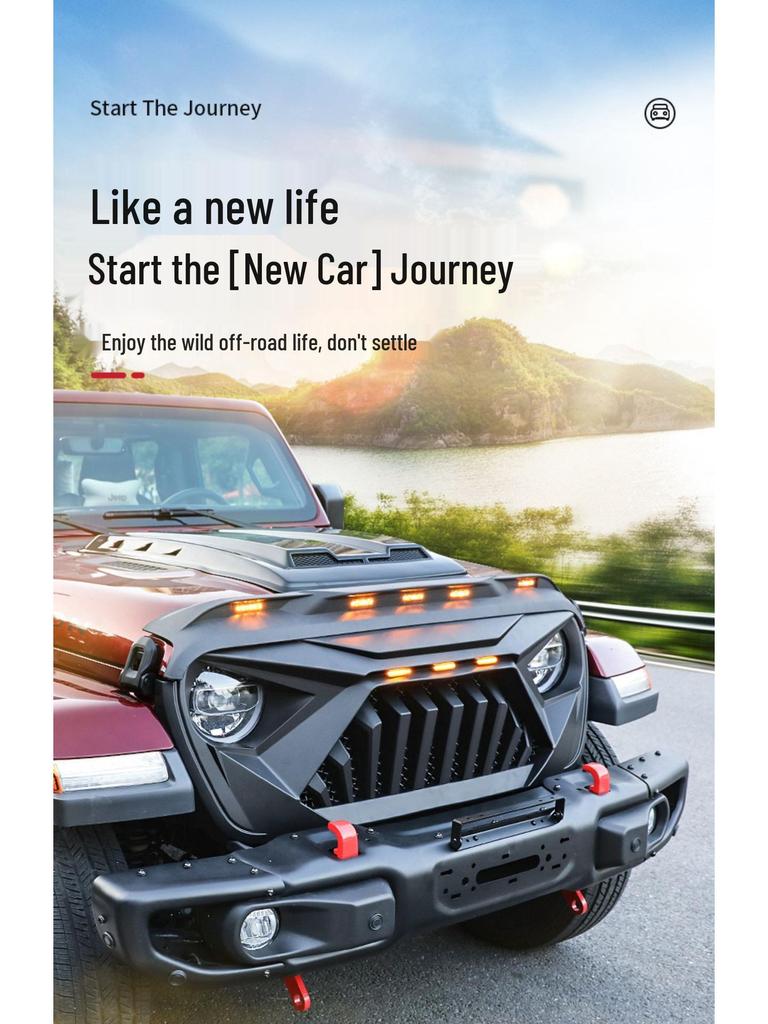 Naštvaná mřížka se světly pro 07-23 Wrangler, Renegade, Gladiator Přední úprava