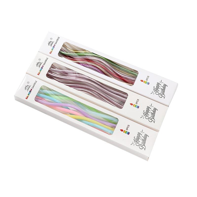Creative Curve Birthday Cake Candle Threads Multicolored Gold Color Gold And Silver Cake Curved Festive Party Decoration Gifts
