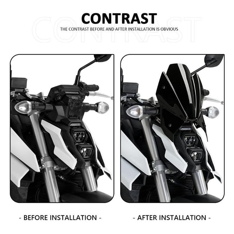 Fit for S950 Motorcycle Visor Windshield Windscreen Spoiler Air Deflector Screen Optimal Clear View Adjustable Universal