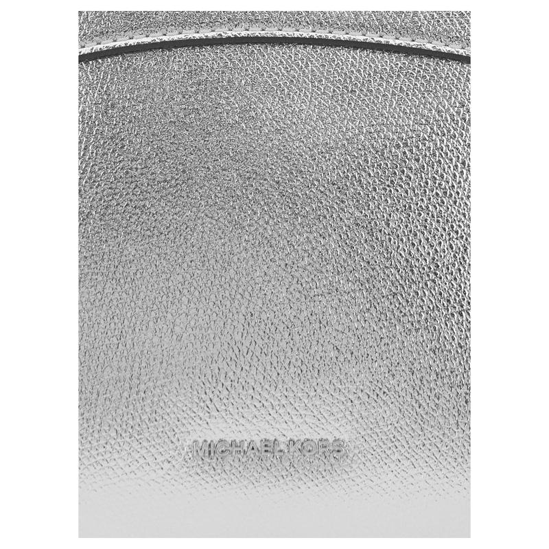 MICHAEL KORS Athena Logo Leather Shoulder Bag Small Women's Silver