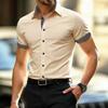 Camicia alla moda a maniche corte da uomo con pois a tinta unita Comoda stile hawaiano Casual Abbigliamento da uomo per l'estate