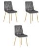 Libra Chair - Dark Gray Velvet / Gold Legs X 3