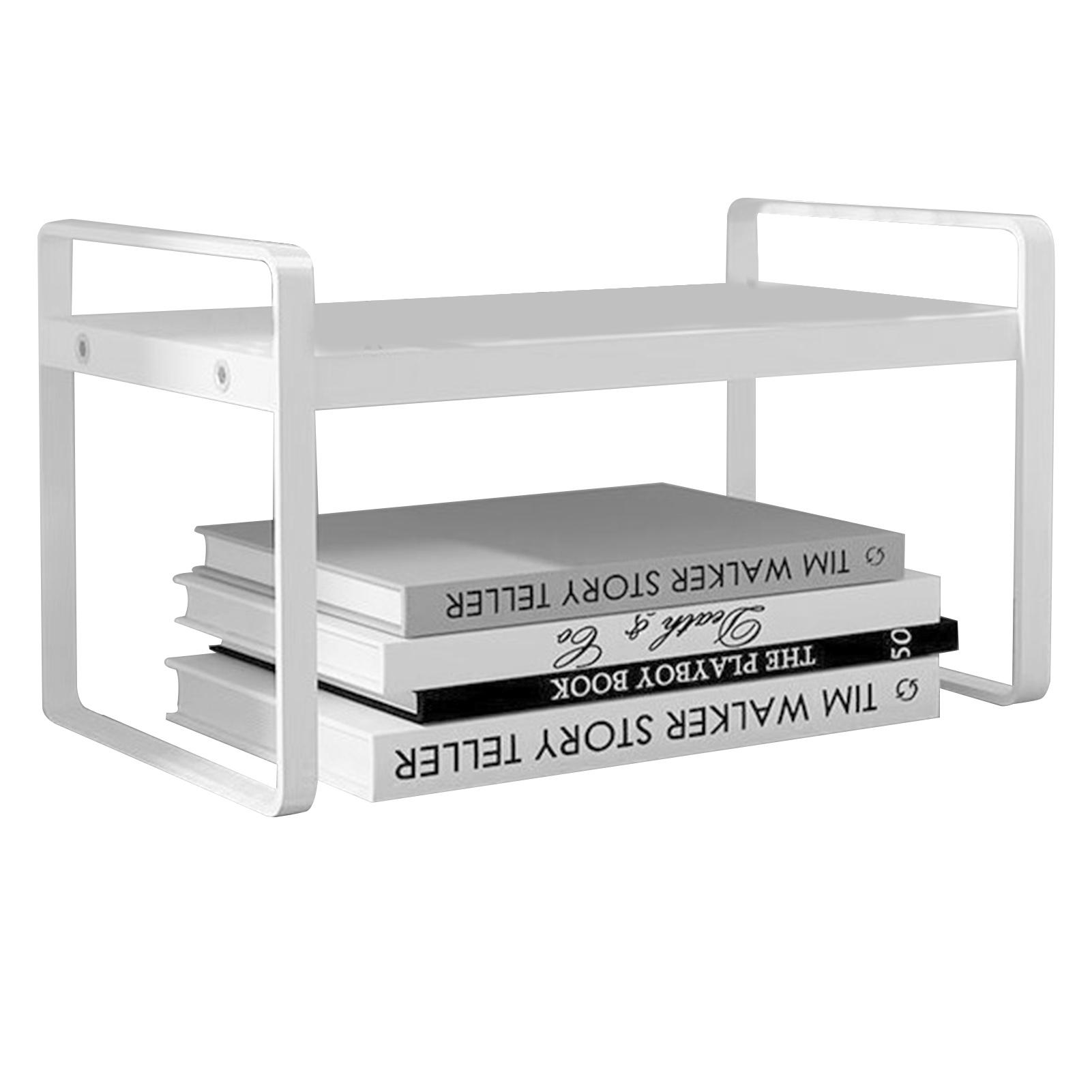 

Desktop Bookshelf Organizer Desktop Organizer Office Storage Rack Warm White Simple Style