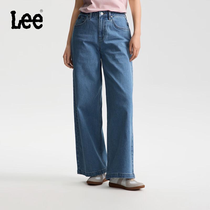 

Lee Женские 430 Super A Джинсы с широкими штанинами, средней посадки, светло-голубые 29