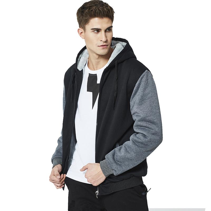 Herren-Thermo-Strickjacke mit Kapuze, langärmelig, gefüttert, gepolstert, verdickter Thermo-Hoodie mit Reißverschluss, Kapuzenjacke