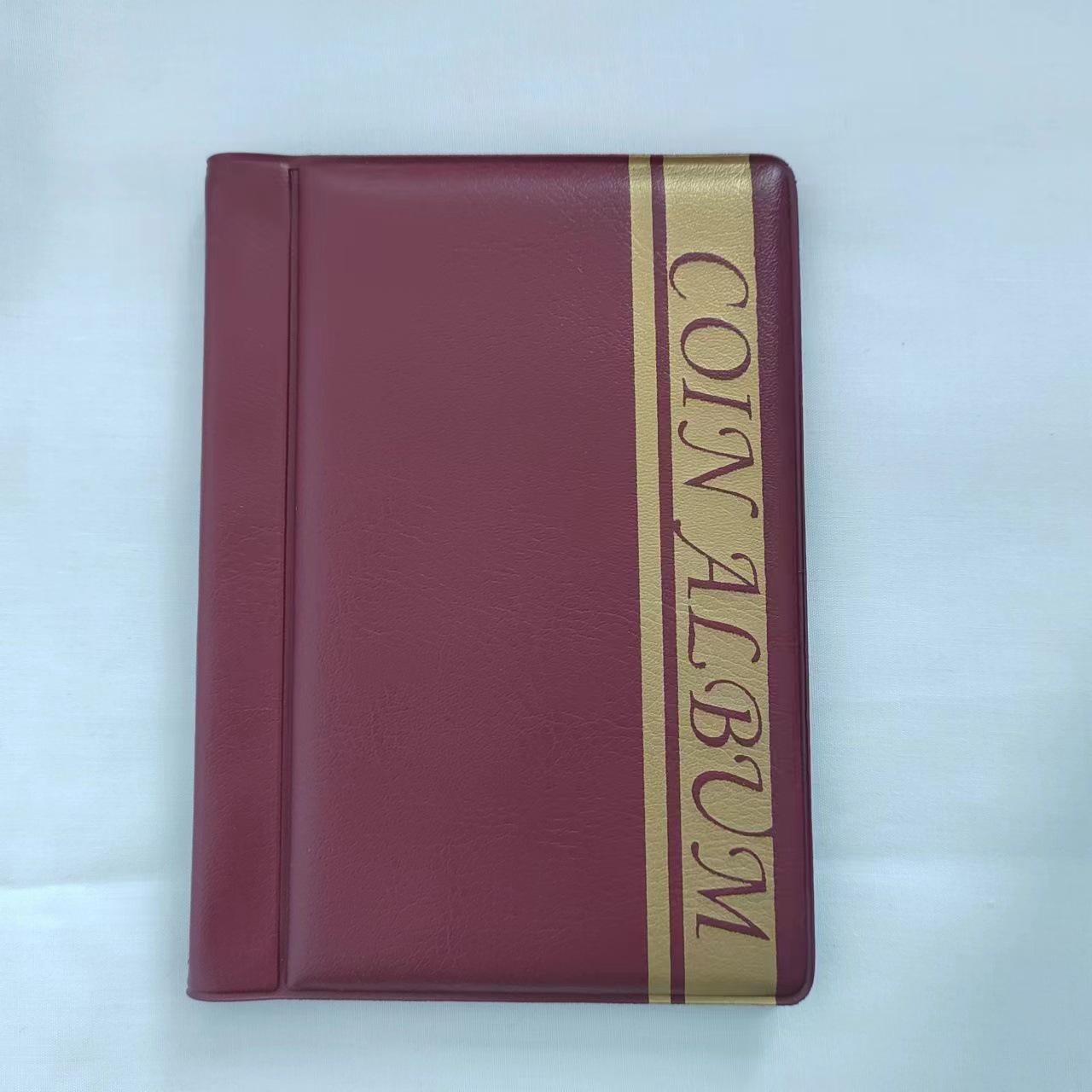 

Альбом для коллекции старинных монет и марок - 120 карманов ПВХ, английская версия вино красного