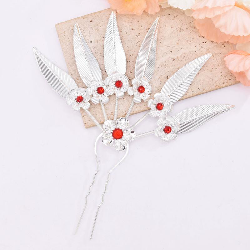 1PC Jewelry Ornaments Ethnic Rhinestone Hair Accessories Flower & Leaf for Women Headdress Hairpin