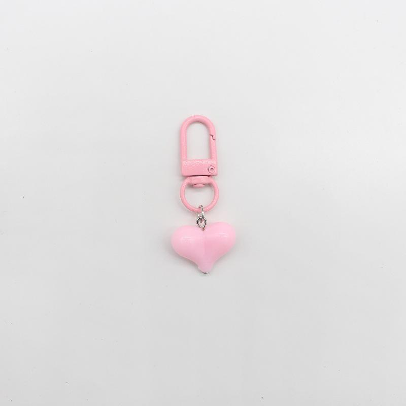 Macaron Color Heart-shaped Couple Keychain Pendant
