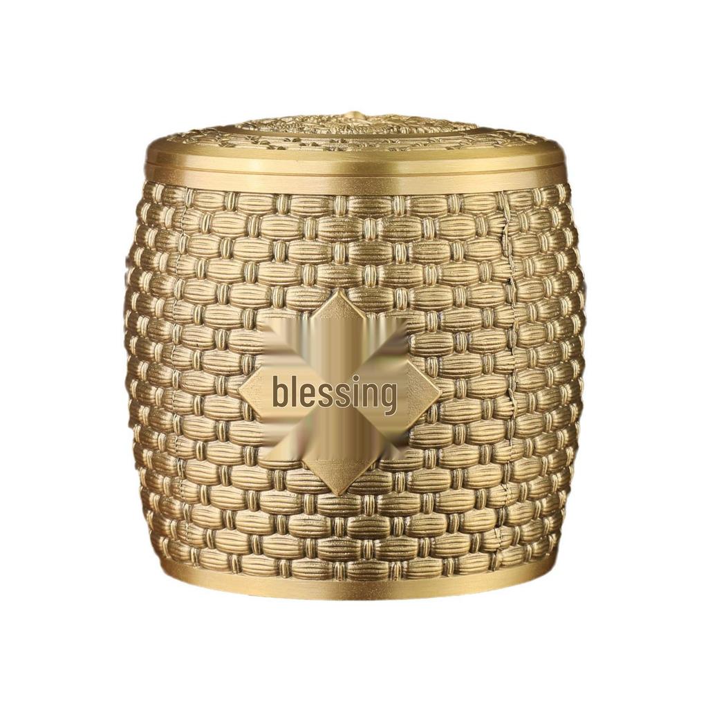 Kowloon Brass Five Bulls Tea Caddy Desk Ornament