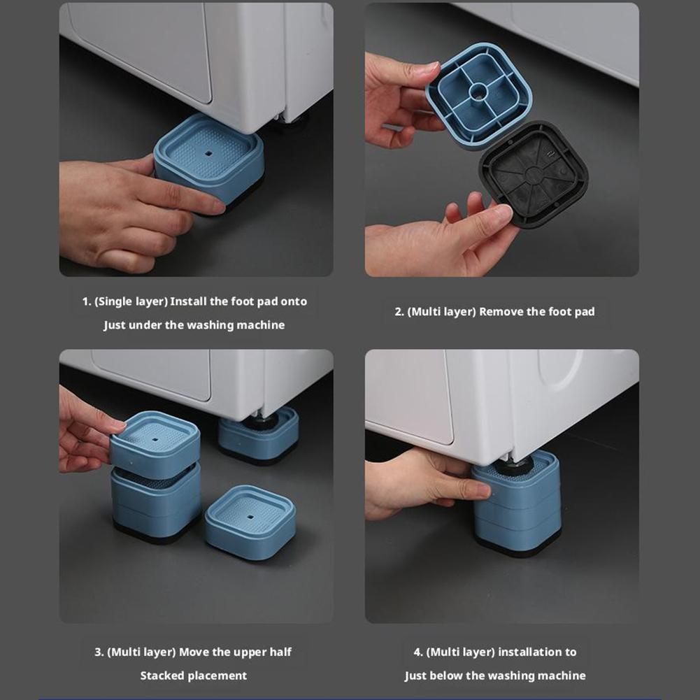 4 Pack Furniture Risers, Anti Slip Pads For Washing Machine Adjustable Bed Risers For Table Desk Couch Chair Sofa Cabinet