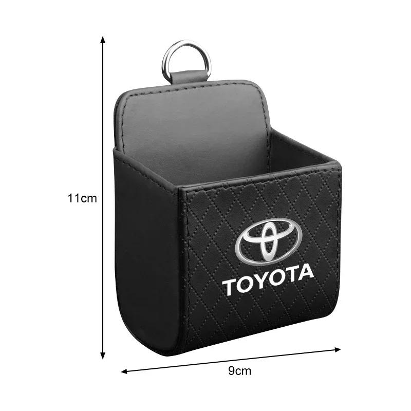 Car Interior Storage Bag Air Outlet Debris Bag Hanging Organizer Box For Toyota Chr Corolla Yaris Rav4 E150 E120 Land Cruiser