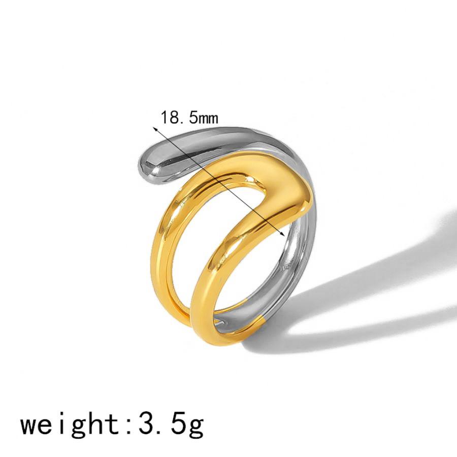 Titanium Steel Ring For Women Unisex Modern Asymmetric Geometric Jewelry Style H