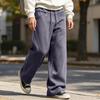 Men's Casual Loose Fit Wide Leg Pants with Elastic Waist Straight Leg Long Trousers