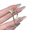 Asymmetric Butterfly Tassel Stud Earrings Women Trendy Luxurious Minority Design Premium Earrings