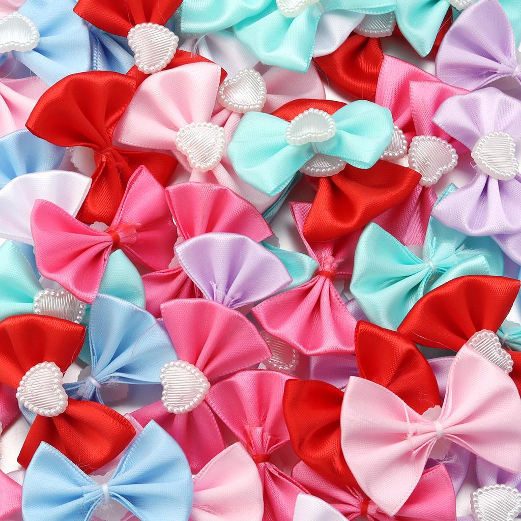 20pcs/lot Sweet Cute Colorful Ribbon Bows Polyester Bow Tie For Kids Girls DIY Jewelry Making Headwear Hairpin Gifts Accessories