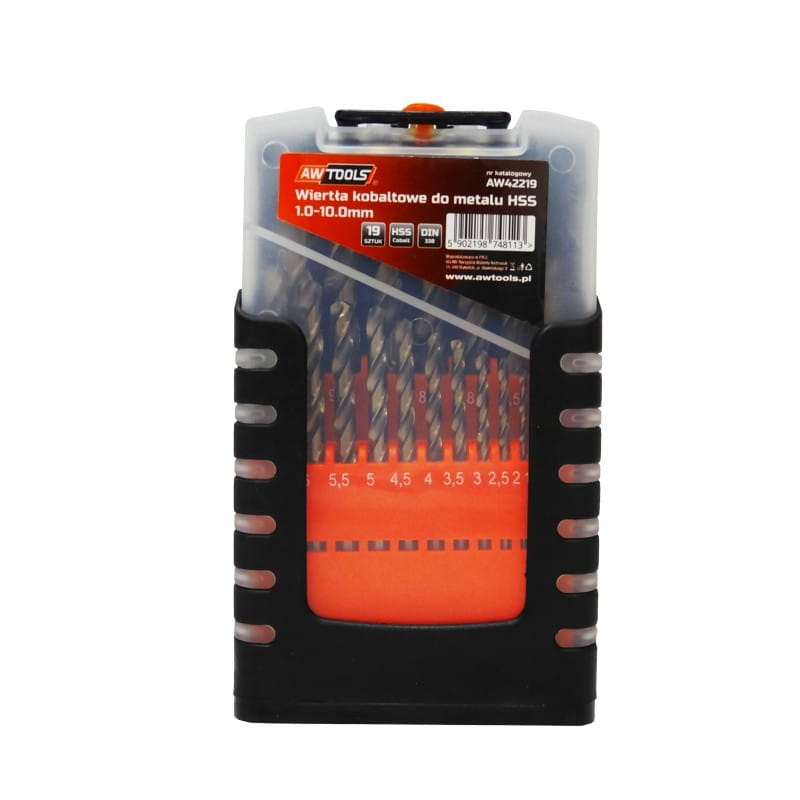 Awtools Metal Cobalt Drill Set 19 Pcs / Plastic Pack