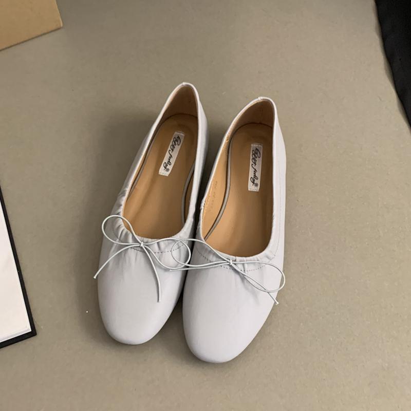 Mode SUOJIALUN 2024 Printemps Nouveauté Femmes Mocassins Mode Plats Bout Rond Nœud Coulissant Ballerines Chaussures Souples Plates Dames Décontracté Robe Ballet Sh