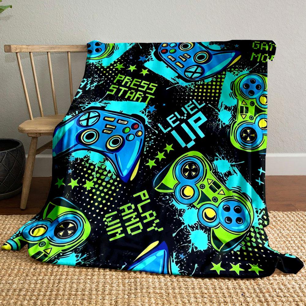Gaming Themed Cozy Throw Blanket bedroom Blanket for Livingroom Couch lunch break Soft throw for Friend's festival Gift