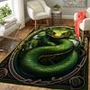 1Pc Green Serpent Portrait Rug, Office Carpet Indoor Outdoor Doormat, Non-Slip, Comfortable, Living, Christmas Halloween, Xmas Gift G1207