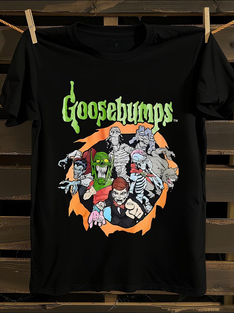 Mad Engine Goosebumps TV Show Glow-in-the-Dark T-Shirt Mens Tshirt Womens Tshirts with Letters Print Short Sleeves T-Shirt Casual Street Tee Shirt Top