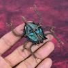 Tibetan Turquoise Pendant Beetle Jewelry Copper Wire Wrapped Gemstone Pendant