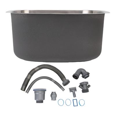Single Bowl Water Sink 304 Stainless Steel Integrated Undermount Basin Washing Sink for Kitchen Bar Bathroom
