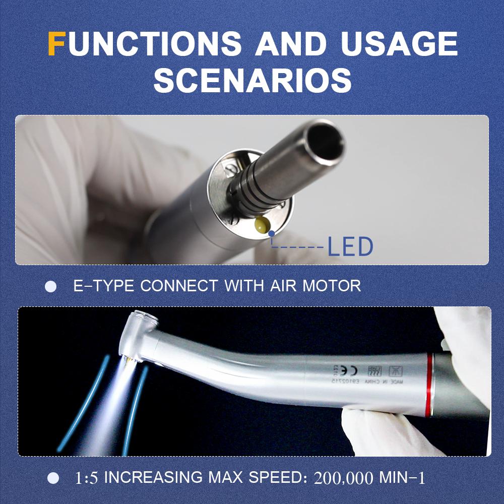 Стоматологический угловой наконечник AI-X95L 1:5 Повышающий высокоскоростной Е-тип — фото 5