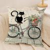 Cartoon Little Black Cat Cushion Cover Silky Short Plush Invisible Zipper Dustproof Sofa Pillow Case For Home Decor
