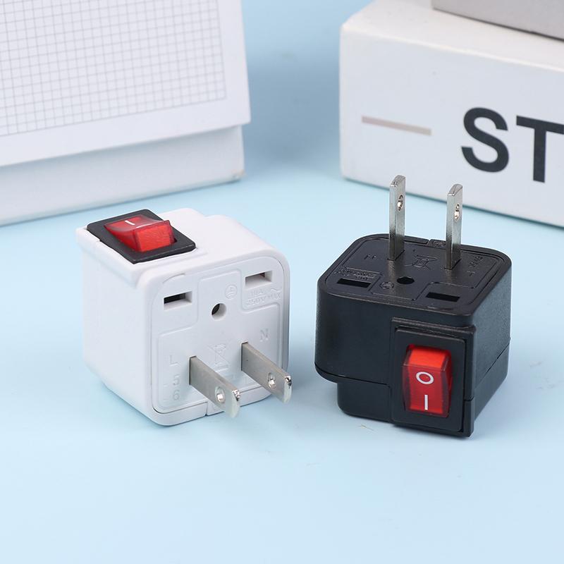 US 2-Pin Steckeradapter Konverter Ac100~250V 10A Mit Haupt Ein/Aus Schalter LED-Anzeige Wsa-6 Elektrischer Steckeradapter